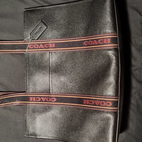 Coach Cm716 Large Smith Tote Pebble Leather Black Shoulder Bag
